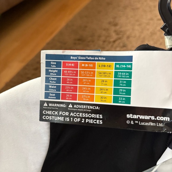 Star Wars Stormtrooper Kids Costume NEW Small 4-6 White Black Disney Halloween - Picture 5 of 5